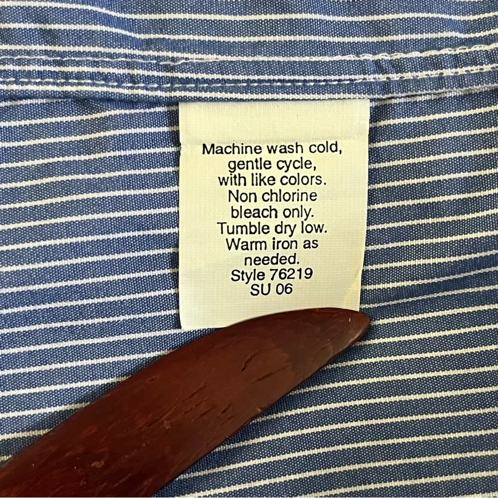 J.Crew Men's XL Blue White Stripe Contrast Collar Cuffs Dress Shirt Button Up